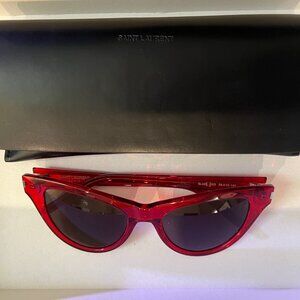 Saint Laurent Red Cat Eye Sunglasses